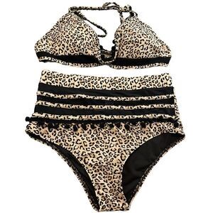 New Leopard Print High Waisted Bikini, Medium